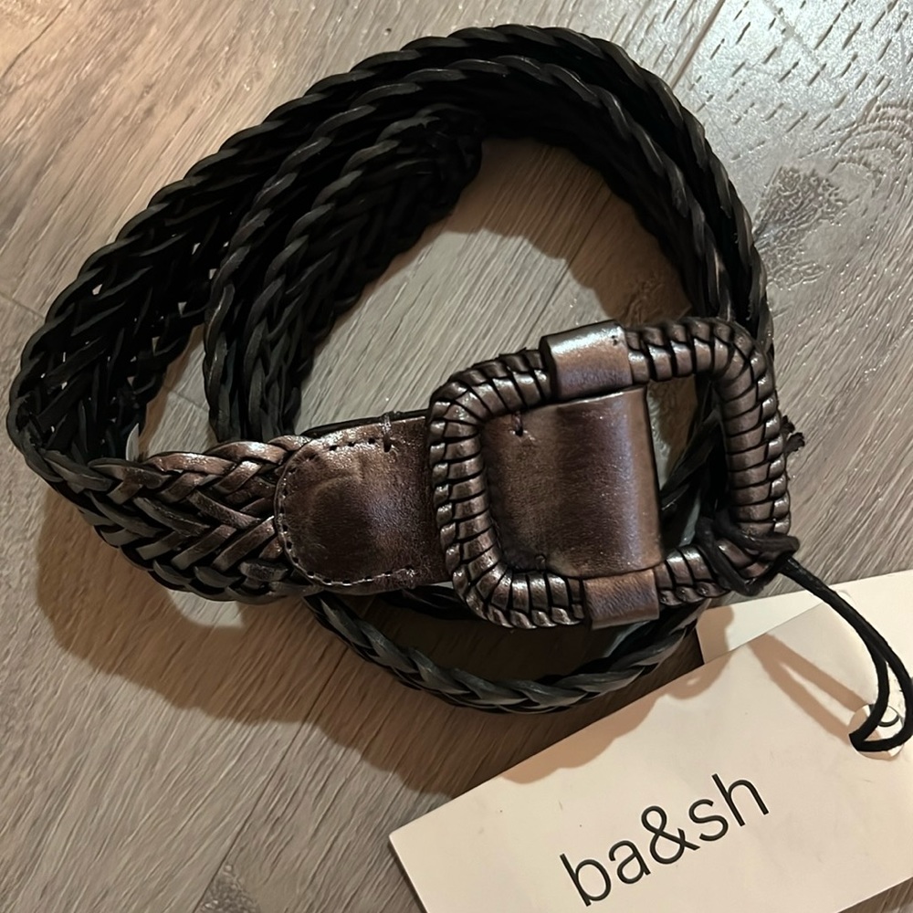 Ba &sh new woven silver belt